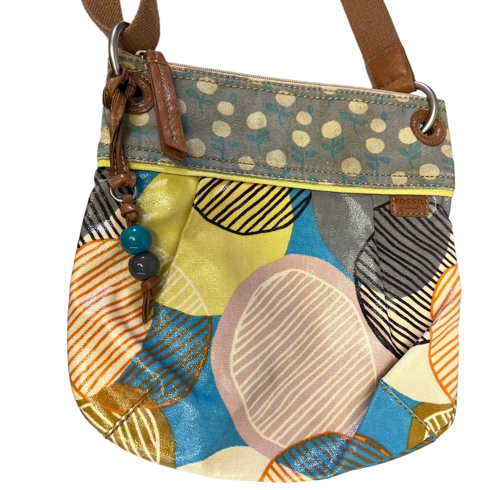 Fossil Key Per Coated Canvas Crossbody Purse Bag - image 4